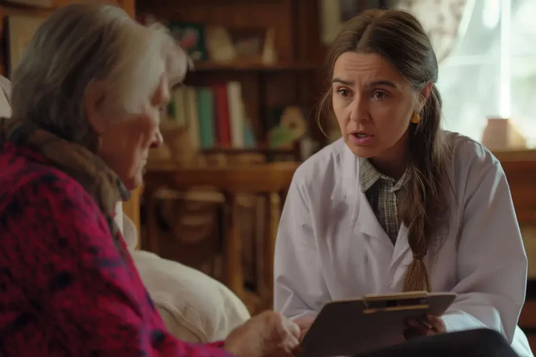 Frauen reden mit Papier in der Hand